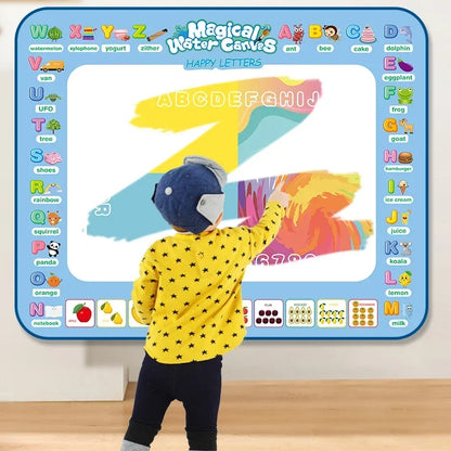 100X80Cm Magic Water Drawing Mat Coloring Doodle with Reusable Magic Pens Montessori Painting Board Montessori Educational Toys