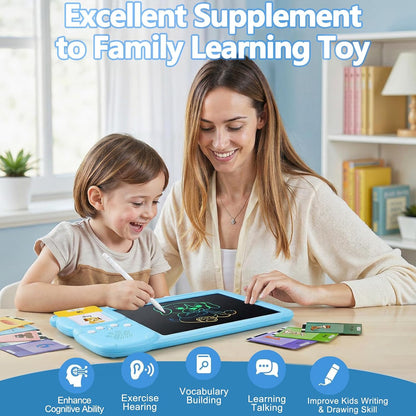 Talking Flash Cards for Toddlers,510 Sight Words,Lcd Writing Tablet Kids,Eye-Care Drawing Tablet with Lock&Erase Funtion,Educational Speech Toys for Autism,Birthday Gifts for Boys Girls 2-6 Years Old