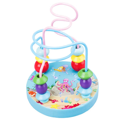 Big Montessori Wooden Toys Kids Circles Bead Wire Maze Roller Coaster Toddler Early Educational Puzzles Toy for Children Infant