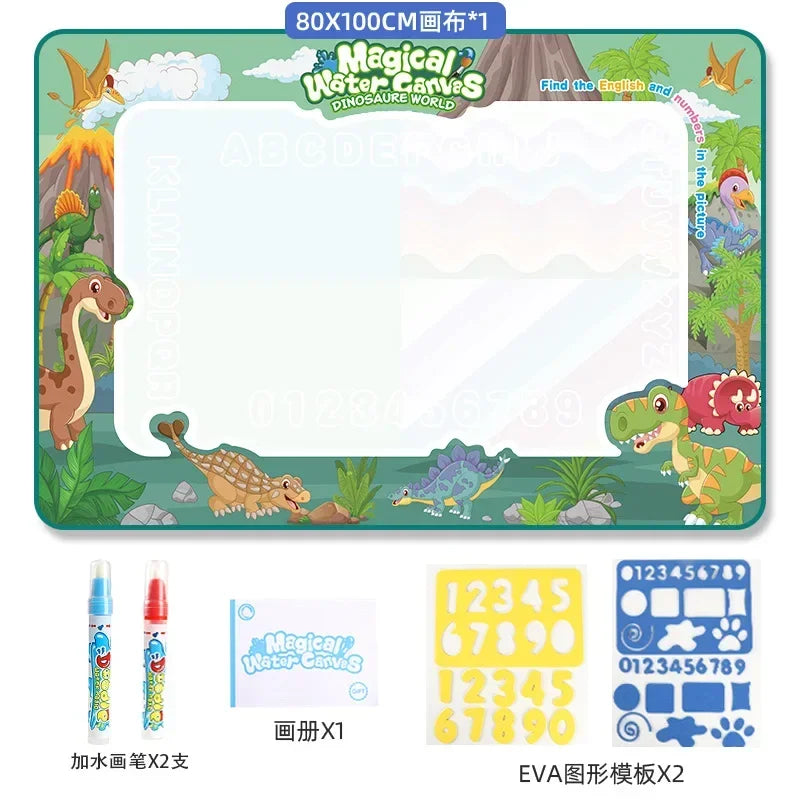 100X80Cm Magic Water Drawing Mat Coloring Doodle with Reusable Magic Pens Montessori Painting Board Montessori Educational Toys