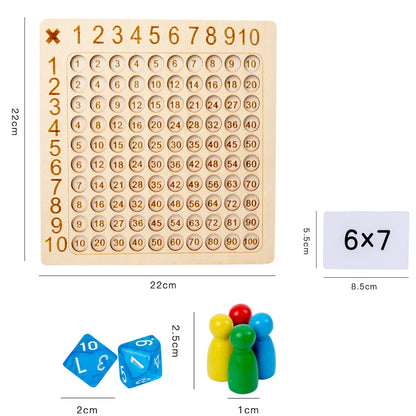 99 Multiplication Board Game Wooden Montessori Kids Learning Educational Toys Math Counting Hundred Board Interactive Thinking