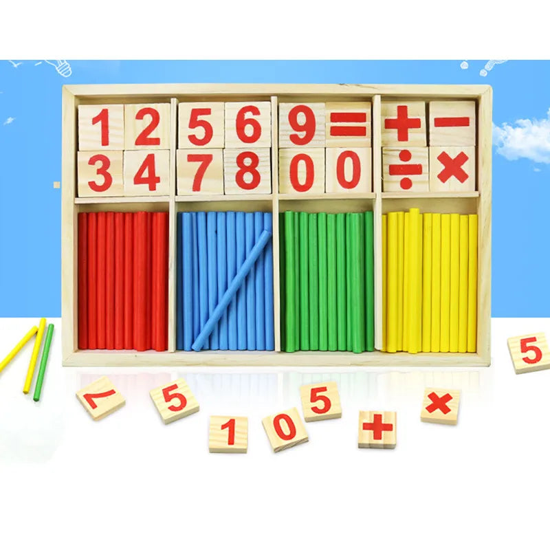 Children Learning Math Wooden Educational Toys Digital Stick Montessori Teaching Aid Mathematics Enlightenment Knowledge