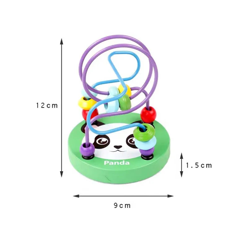 Big Montessori Wooden Toys Kids Circles Bead Wire Maze Roller Coaster Toddler Early Educational Puzzles Toy for Children Infant