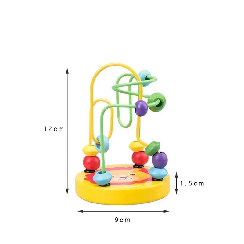 Big Montessori Wooden Toys Kids Circles Bead Wire Maze Roller Coaster Toddler Early Educational Puzzles Toy for Children Infant