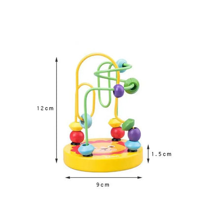 Big Montessori Wooden Toys Kids Circles Bead Wire Maze Roller Coaster Toddler Early Educational Puzzles Toy for Children Infant